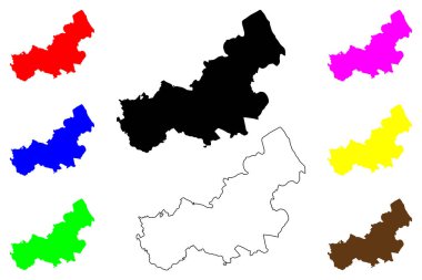 Kuki kenti (Japonya, Nihon-koku veya Nippon-koku, Kanto bölgesi) harita vektör çizimi, çizim çizimi Kuki-shi haritası