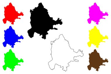 Matsudo şehri (Japonya, Nihon-koku veya Nippon-koku, Kanto bölgesi) harita vektör çizimi, karalama çizimi Matsudo-shi haritası