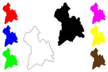 Minoh şehri (Japonya, Nihon-koku veya Nippon-koku, Kansai bölgesi) harita vektör çizimi, karalama çizimi Minoh-shi haritası