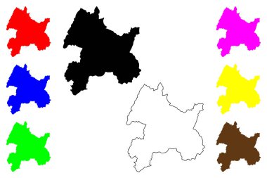 Nagano şehri (Japonya, Nihon-koku veya Nippon-koku, Chubu bölgesi) harita vektör çizimi, çizim Nagano-shi haritası
