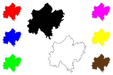 Narita şehri (Japonya, Nihon-koku veya Nippon-koku, Kanto bölgesi) harita vektör çizimi, çizim çizimi Narita-shi haritası