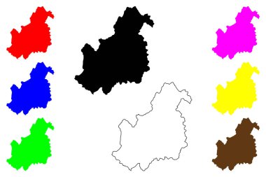 Ogaki şehri (Japonya, Nihon-koku veya Nippon-koku, Chubu bölgesi) harita vektör çizimi, çizim Ogaki-shi haritası