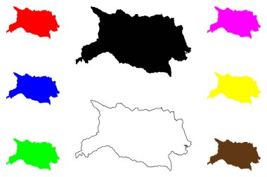 Ome şehri (Japonya, Nihon-koku veya Nippon-koku, Kanto bölgesi) harita vektör çizimi, karalama çizimi Ome-shi haritası