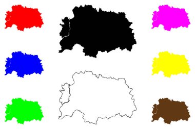 Okazaki şehri (Japonya, Nihon-koku veya Nippon-koku, Chubu bölgesi) harita vektör çizimi, çizim Okazaki-shi haritası