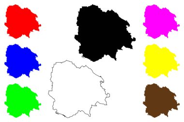 Ota kenti (Japonya, Nihon-koku veya Nippon-koku, Kanto bölgesi) harita vektör çizimi, karalama çizimi Ota-shi haritası