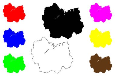 Saijo şehri (Japonya, Nihon-koku veya Nippon-koku, Shikoku bölgesi) harita vektör çizimi, çizim Saijo-shi haritası