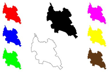 Tajimi şehri (Japonya, Nihon-koku veya Nippon-koku, Chubu bölgesi) harita vektör çizimi, karalama çizimi Tajimi-shi harita