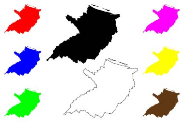 Tama şehri (Japonya, Nihon-koku veya Nippon-koku, Kanto bölgesi) harita vektör çizimi, karalama çizimi Tama-shi haritası
