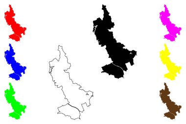 Takarazuka şehri (Japonya, Nihon-koku veya Nippon-koku, Kansai bölgesi) harita vektör çizimi, karalama çizimi Takarazuka-shi harita