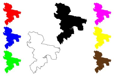 Tsuchiura şehri (Japonya, Nihon-koku veya Nippon-koku, Kanto bölgesi) harita vektör çizimi, karalama çizimi Tsuchiura-shi harita