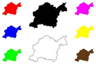 Toyota şehri (Japonya, Nihon-koku veya Nippon-koku, Chubu bölgesi) harita vektör çizimi, çizim Toyota-shi haritası