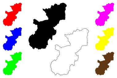 Ueda şehri (Japonya, Nihon-koku veya Nippon-koku, Chubu bölgesi) harita vektör çizimi, çizim Ueda-shi haritası