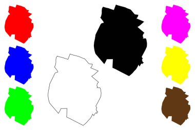 Madaba şehri (Ürdün Haşimi Krallığı, Madaba Valiliği) harita vektör çizimi, çizim Madaba haritası