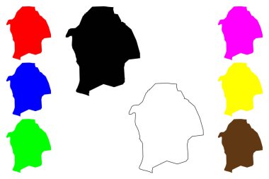 Ramtha şehri (Ürdün Haşimi Krallığı, Irbid Valiliği) harita vektör çizimi, çizim Ar-Ramtha veya Ar-Romtha haritası