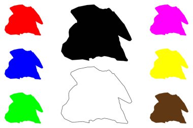 Mafraq şehri (Ürdün Haşimi Krallığı, Mafraq Valiliği) harita vektör çizimi, çizim Mafraq haritası