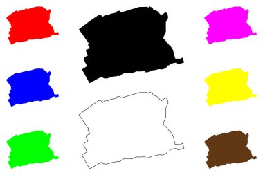 Rudny Şehri (Kazakistan Cumhuriyeti) harita vektör çizimi, çizim Rudni haritası