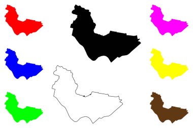 Temirtau şehri (Kazakistan Cumhuriyeti) harita vektör illüstrasyonu, Temirtau haritasını çiz