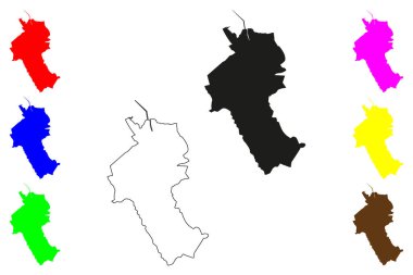 Trablus Şehri (Lübnan Cumhuriyeti) harita vektör çizimi, çizim çizimi Trablus haritası