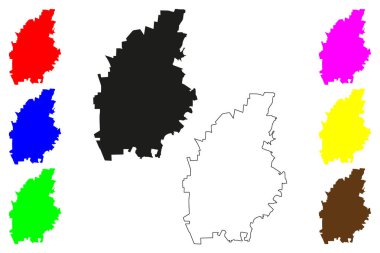 Ciudad Guzman şehri (Meksika Birleşik Devletleri, Meksika, Jalisco Eyaleti) harita vektör çizimi, çizim Ciudad Guzman haritası