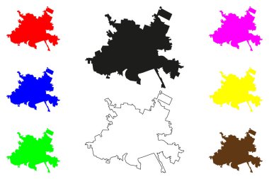 Fresnillo city (United Mexican States, Mexico, Zacatecas State) map vector illustration, scribble sketch Fresnillo de Gonzalez Echeverra map