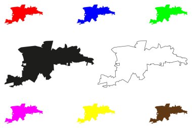 Lagos de Moreno şehri (Meksika Birleşik Devletleri, Meksika, Meksika) harita vektör çizimi, çizim Lagos de Moreno haritası