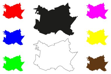 Minatitlan şehri (Amerika Birleşik Devletleri, Meksika, Meksika, Veracruz Eyaleti) harita vektör çizimi, çizim Minatitlan haritası