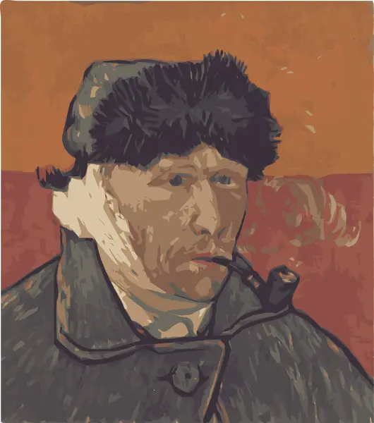 Październik 2023 Portret Vincenta Van Gogha 1889 Roku Wektor Kolory — Wektor stockowy