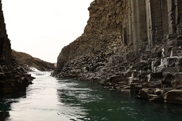 stock image Studlagil Canyon is located in eastern Iceland in the glacier valley called Jokuldalur. 