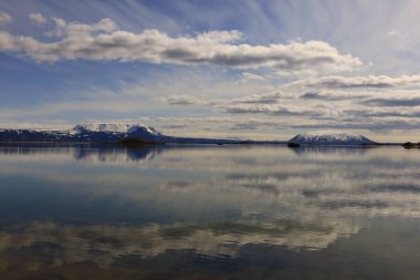 Myvatn, İzlanda 'nın kuzeyinde, Krafla volkanı yakınlarında aktif bir volkanik bölgede bulunan sığ bir göldür..