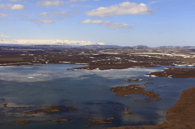 Myvatn, İzlanda 'nın kuzeyinde, Krafla volkanı yakınlarında aktif bir volkanik bölgede bulunan sığ bir göldür. Yüksek miktarda biyolojik aktivitesi var.