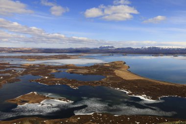Myvatn, İzlanda 'nın kuzeyinde, Krafla volkanı yakınlarında aktif bir volkanik bölgede bulunan sığ bir göldür. Yüksek miktarda biyolojik aktivitesi var.