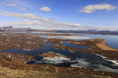 Myvatn, İzlanda 'nın kuzeyinde, Krafla volkanı yakınlarında aktif bir volkanik bölgede bulunan sığ bir göldür. Yüksek miktarda biyolojik aktivitesi var.