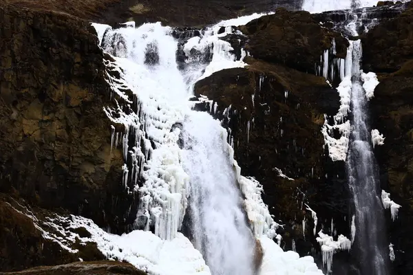 Rjukandi waterfall is one of the tallest waterfalls in Iceland located in the Jokuldalur Valley