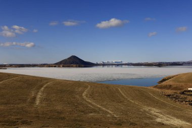 Myvatn, İzlanda 'nın kuzeyinde, Krafla volkanı yakınlarında aktif bir volkanik bölgede bulunan sığ bir göldür.