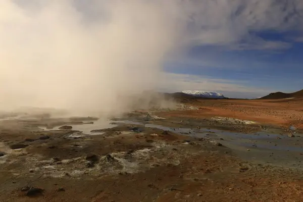 Намафьялл Небольшая Гора Исландии Расположенная Севере Страны Востоку Миватна Юго Стоковое Фото