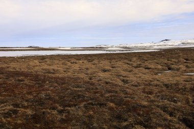 İzlanda 'nın Krafla Volkanik Sistemi' nde Myvatn Gölü 'nün kuzeydoğusunda yer alan aktif bir volkan olan Leirhnjukur' dan bakış açısı 