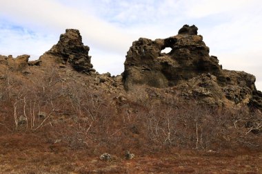 Dimmuborgir, İzlanda 'da Myvatn' ın doğusunda olağandışı şekilli lav tarlalarının oluşturduğu geniş bir alan..