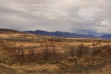 İzlanda 'nın Norurland eystrasındaki bir dağa bak.