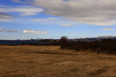 İzlanda 'nın Norourland Vestra bölgesindeki bir dağın manzarası