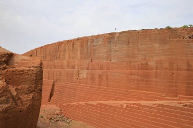  Kanarya Adaları 'ndaki Lanzarote' deki Tinamala volkanı manzarası