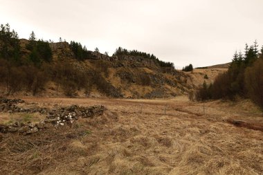 İzlanda 'nın Vesturland bölgesindeki bir dağa bakın.