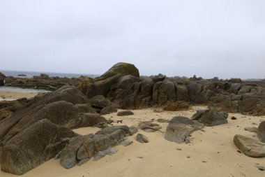 Finistere, Brittany 'deki Cleder' da bulunan amiet plajına bakın..