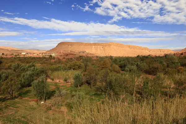 Fas 'taki Haut Atlas Oriental Ulusal Parkı' ndaki bir dağın manzarası. Doğu Yüksek Atlas Dağları 'nın içinde ve yakınında 49.000 hektarlık bir alanı kaplıyor