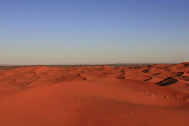 Erg Chebbi, Fas 'ın güneydoğusundaki Tafilalet' te rüzgarla savrulan kumlardan oluşan büyük bir kum tepesi denizi.