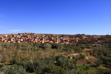 Fas 'taki Haut Atlas Doğu Ulusal Parkı' ndaki bir köye bakın..