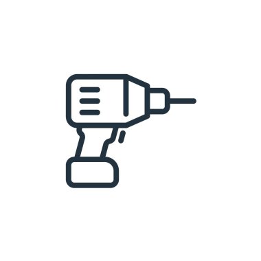 Matkap simgesi beyaz arkaplanda izole edildi. Web ve mobil uygulamalar için sondaj sembolü.