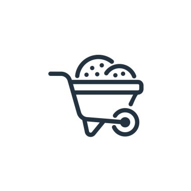 İnşaat arabası simgesi beyaz arkaplanda izole edilmiş. Web ve mobil uygulamalar için inşaat arabası sembolü.