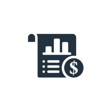 Analiz raporu simgesi beyaz arkaplanda izole edilmiş modayı izlemektedir. Web ve mobil tasarım için analiz raporu vektör sembolü.