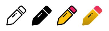 Beyaz arkaplanda kalem simgesi. Kalem Sembolü. Kalem, yazı, kurgu, kırtasiye. Düz ve renkli stiller. Web ve mobil tasarım için.