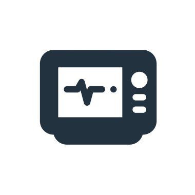 Elektrokardiyogram simgesi beyaz arka planda izole edilmiş, modaya uygun düz stil. Web ve mobil tasarım için elektrokardiyogram konsept resimleme.